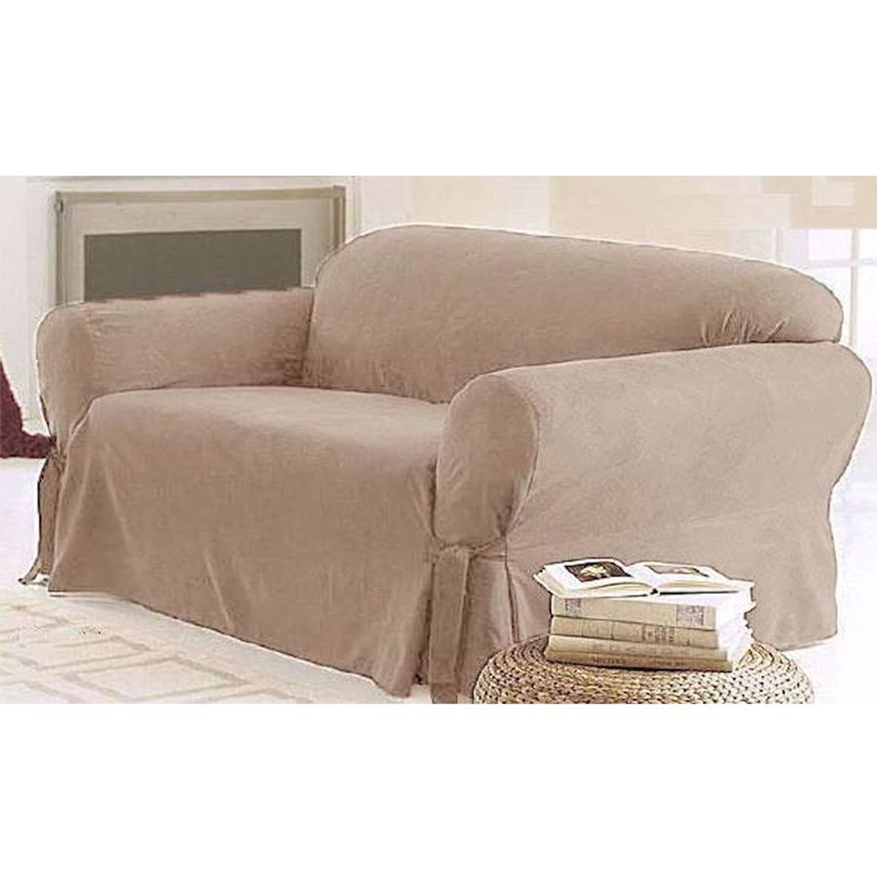 1 PC Soft Micro Suede Furniture Slipcover for Loveseat