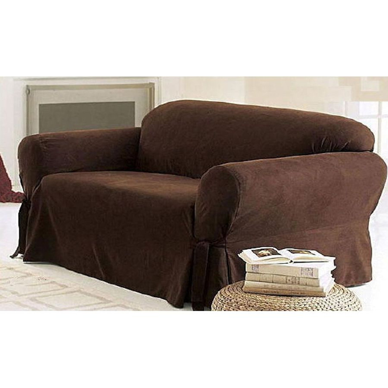 1 PC Soft Micro Suede Furniture Slipcover for Loveseat