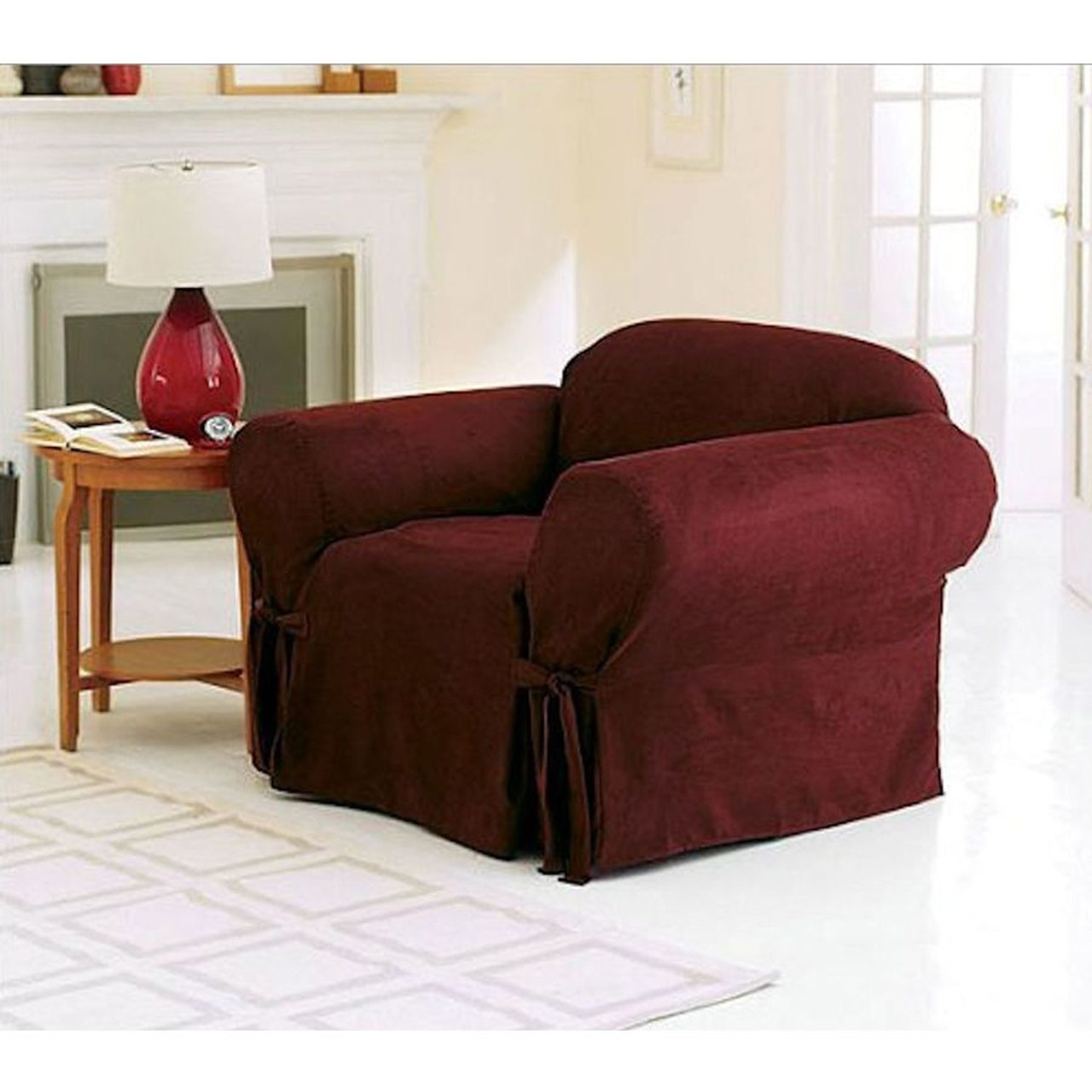1 PC Soft Micro Suede Furniture Slipcover for Chair