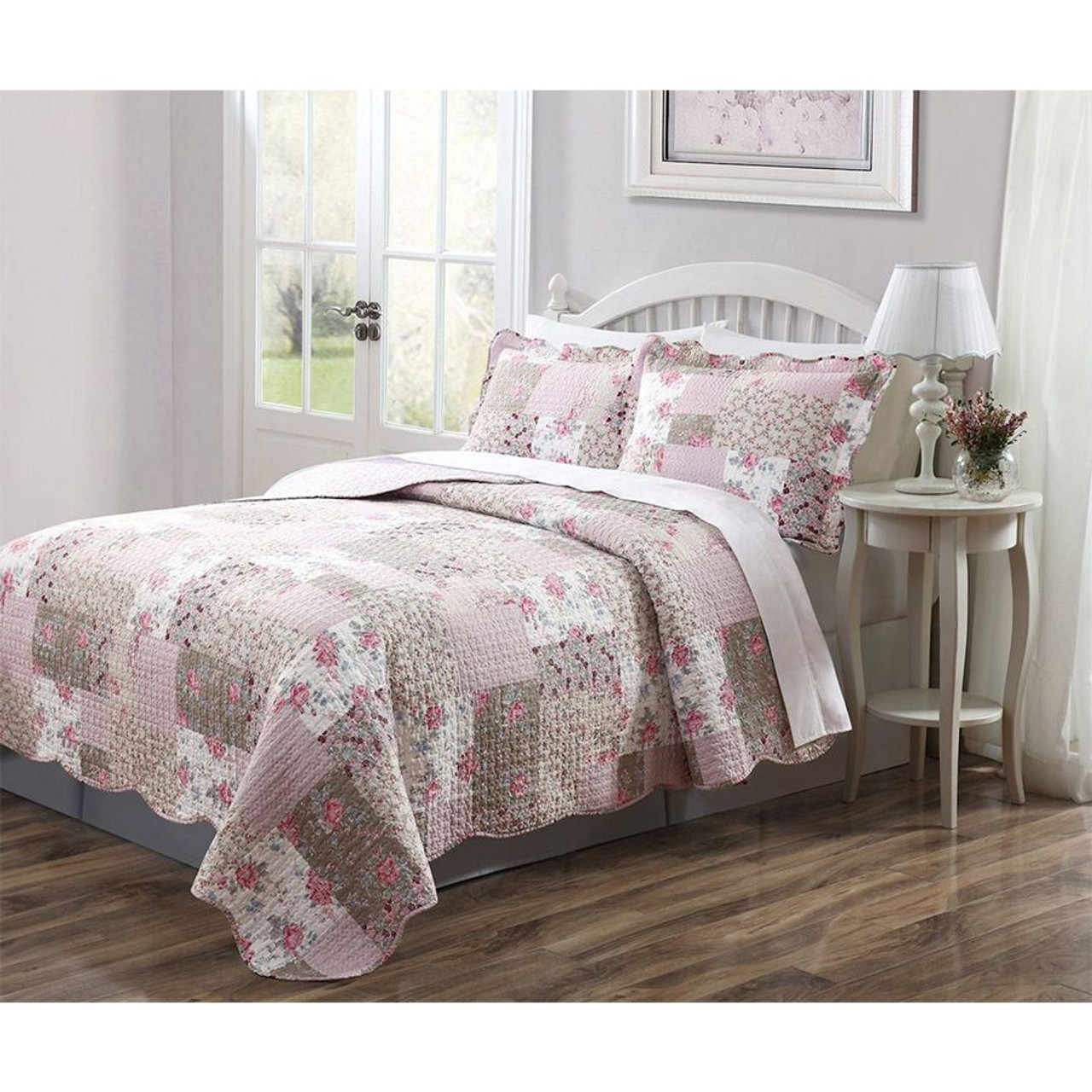 taupe quilt bedding