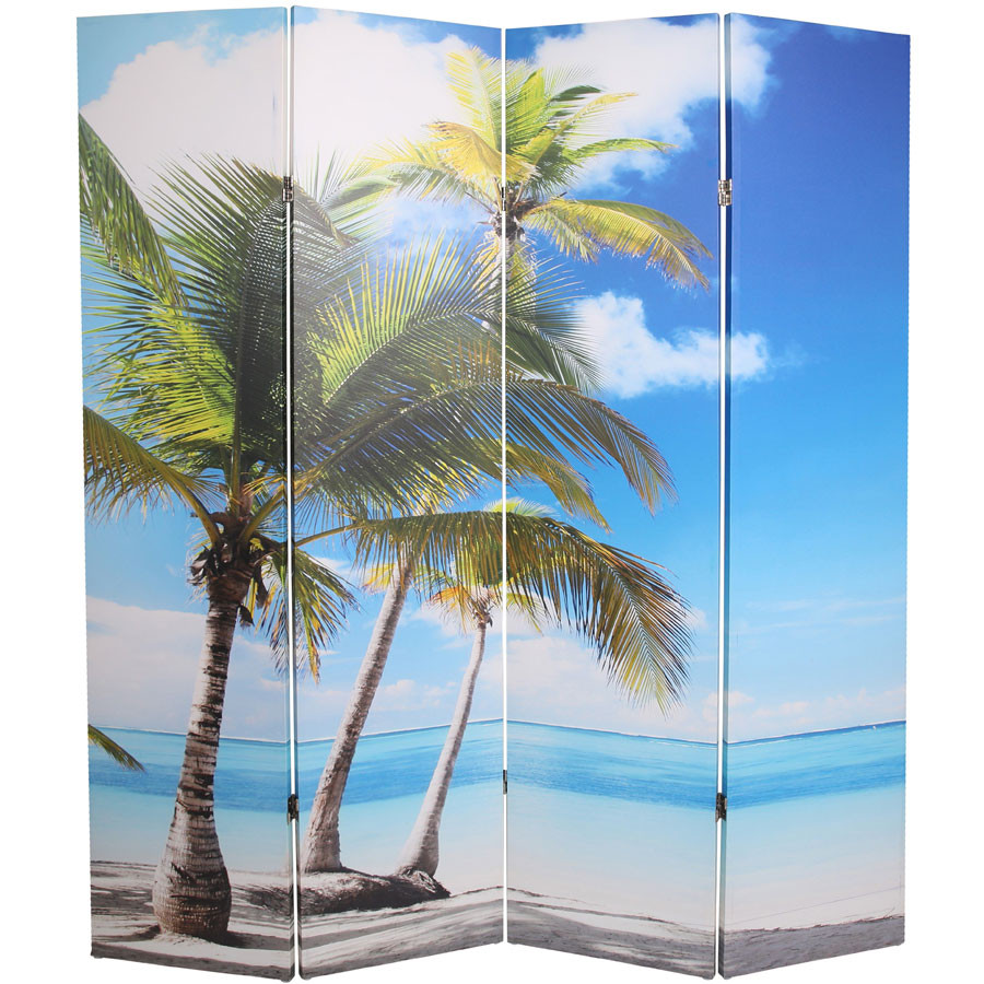 4,6,8 Panels Room Screen Divider Digital Print Beach