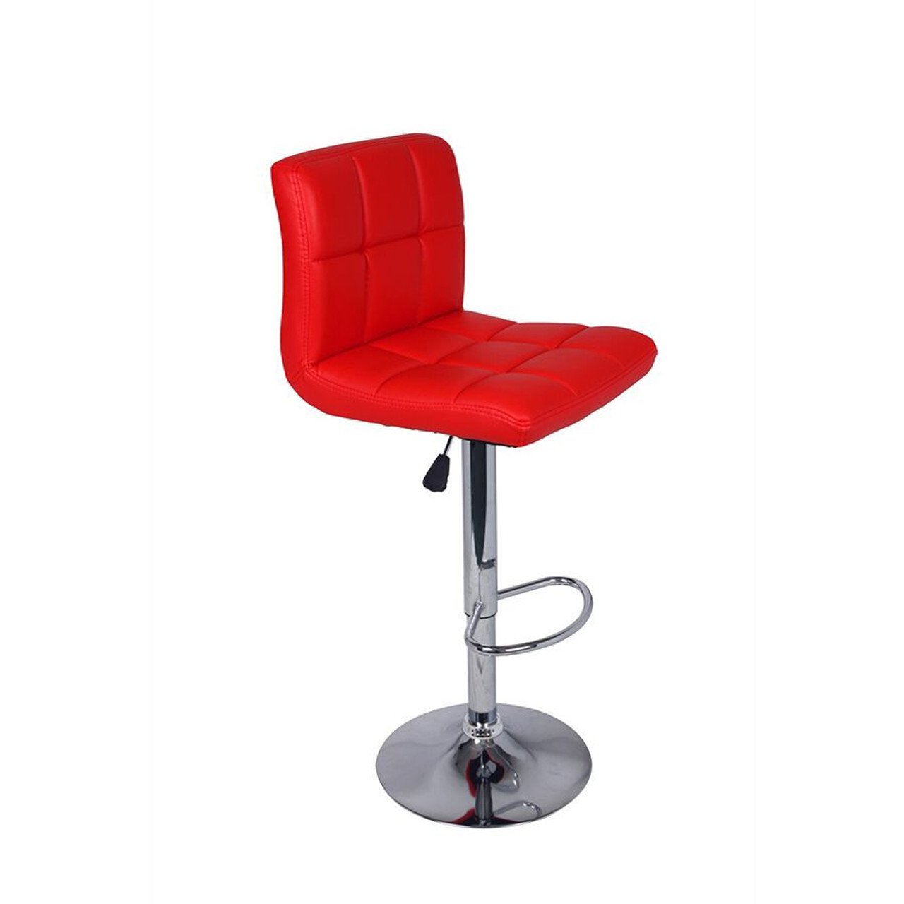 Set of 2 Adjustable Swivel Bar Stools  Red Color