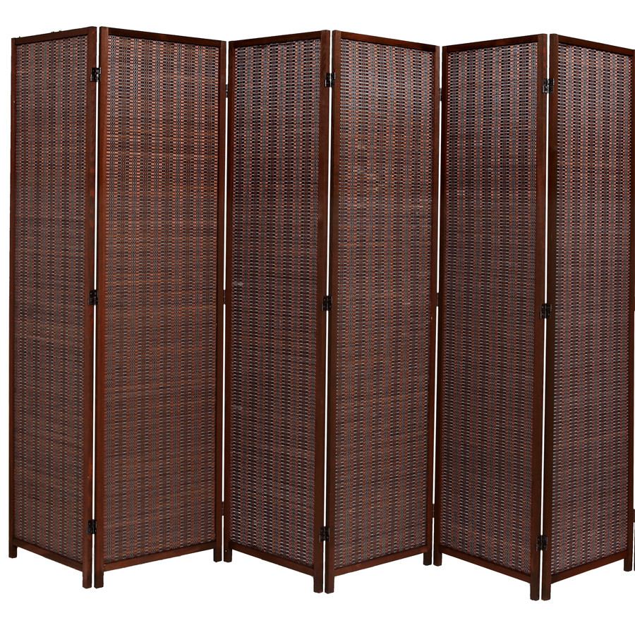 6 Panels Room Divider Screen Bamboo Woven Insert - Thumbnail 2
