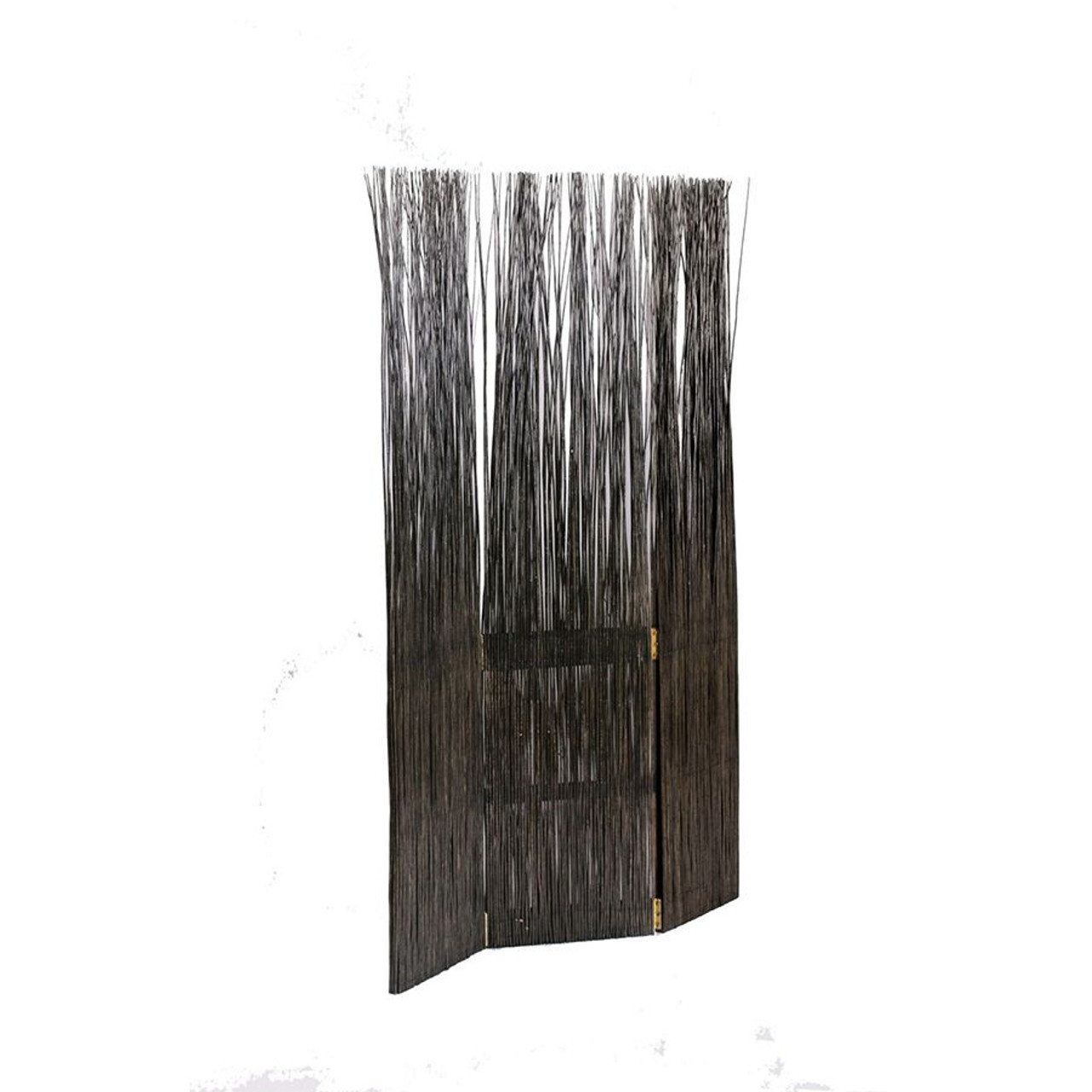 3 Panel Willow Wood Room Divider Grey Color