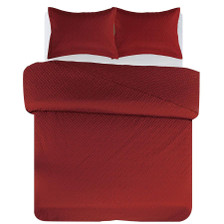 3 PC Squared Stitched Pinsonic Reversible Oversized Bedspread