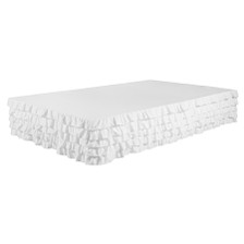 White Bed Skirt Tiered Dust Ruffle 100% Brushed Microfiber with 14” Drop in USA, California, New York, New York City, Los Angeles, San Francisco, Pennsylvania, Washington DC, Virginia, Maryland White Bed Skirt Tiered Dust Ruffle 100% Brushed Microfiber with 14” Drop in USA, California, New York, New York City, Los Angeles, San Francisco, Pennsylvania, Washington DC, Virginia, Maryland