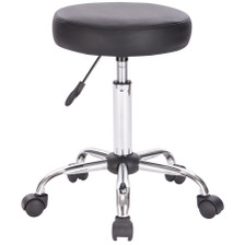 Set of 2 Black Adjustable Height Pneumatic Round Roller Stool with Chrome Base in California, New York, New York City, Los Angeles, San Francisco, Pennsylvania, Washington DC, Virginia, Maryland
