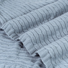 Legacy Decor Cable Knit Sweater Design Soft Lightweight Throw Blanket, Blue, Pink, or Sage 50” x 60” or Charcoal, Ivory 50” x 70” with Tassels