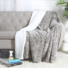 Luxury Faux Micro Fur Wave Design Ultra Plush Fleece & Sherpa Decorative Throw Luxury Faux Micro Fur Wave Design Ultra Plush Fleece & Sherpa Decorative Throw