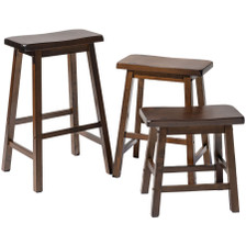 2 Saddle Backless Bar Counter High Stools Distressed Espresso Finish 2 Saddle Backless Bar Counter High Stools Distressed Espresso Finish