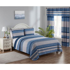 3 PCS Quilt Bedspread Coverlet Blue and White Patchwork Design Microfiber 3 PCS Quilt Bedspread Coverlet Blue and White Patchwork Design Microfiber