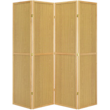 4 Panels Room Divider Folding Screen Pegboard Insert Natural