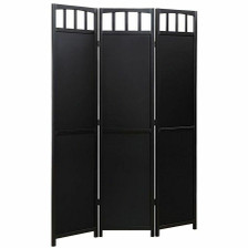 3 or 4 Panels Room Divider Privacy Screen Solid Wood  70" Tall Black 3 or 4 Panels Room Divider Privacy Screen Solid Wood  70" Tall Black