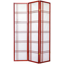 Room Divider Double Cross Design Cherry Color