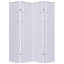 Room Divider Privacy Screen Lattice Design White Finish