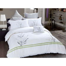 7 Pcs Duvet Cover Bedding Set Floral Design Embroidery