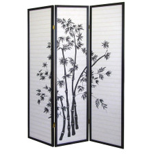 Room Divider 3 Panel Black Framed Bamboo Print  Room Divider 3 Panel Black Framed Bamboo Print