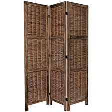 3 Panel Room Divider Wicker Weave Design Brown or White Color  3 Panel Room Divider Wicker Weave Design Brown or White Color