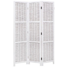 3 Panel Room Divider Wicker Weave Design Brown or White Color