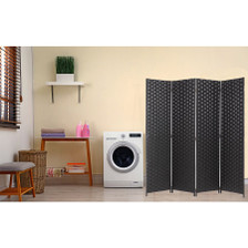 Room Divider 4 Panel Weave Design Fiber Black, Brown, Beige, or Ivory Color Room Divider 4 Panel Weave Design Fiber Black, Brown, Beige, or Ivory Color