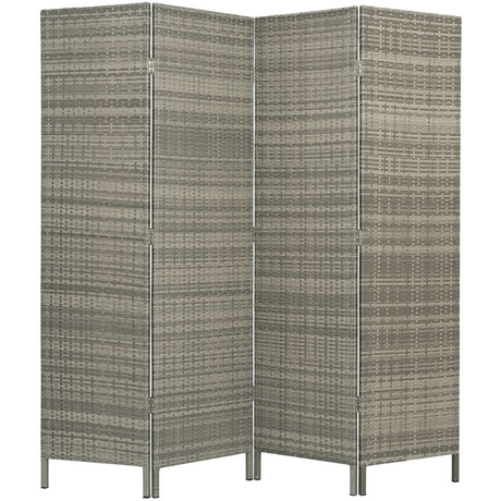 3 & 4 Panels Patio Outdoor Room Screen Divider Resin Wicker - Thumbnail 4
