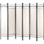 Metal Room Divider Privacy Screen with Removable Fabric White Color