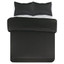 3 PC Squared Stitched Pinsonic Reversible Oversized Bedspread Black Color