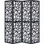 3 or 4 Panel Room Divider with Mosaic Cuts Black Color