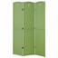 Room Divider 3 Panel Solid Wood Green