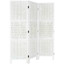 Room Divider 3 Panel Wicker Weave Design with a Diamond Shaped Accent, White or Brown Color