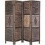 4 Panel Room Divider Wicker White or Brown Color