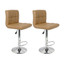 Set of 2 Adjustable Swivel Bar Stools  Mocha Color