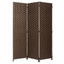 Room Divider 3 Panel Weave Design Fiber Black, Brown, Beige, or Ivory Color