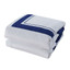 Comforter Flat & Fitted Sheets set 8 pcs Soft Microfiber Navy Blue and White King Size by Legacy Decor