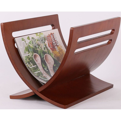 Solid Wood Magazine Holder, Brown Color Legacy Decor