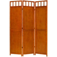 3 or 4 Panels Room Divider Privacy Screen Solid Wood  70" Tall Walnut