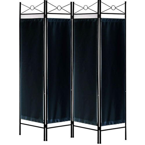 Legacy Decor 3 and 4 Panel Fabric in-Lay Wooden Screen Room Divider Natural Finish