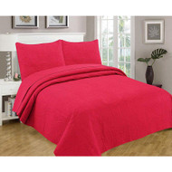 3 pcs Oversized Bedspread Coverlet Set Paradise Pink Color