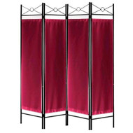 Metal Room Divider Privacy Screen with Removable Fabric Red Color  4 6 or 8 Panels