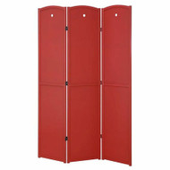 Room Divider 3 Panel Solid Wood Red