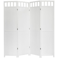 3 or 4 Panels Room Divider Privacy Screen Solid Wood  70" Tall White