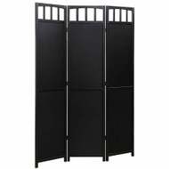 3 or 4 Panels Room Divider Privacy Screen Solid Wood  70" Tall Black