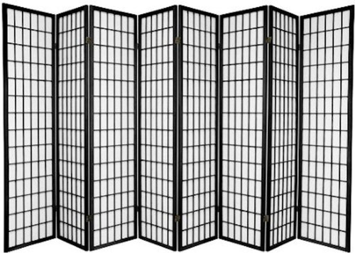 HONGVILLE Shoji Paper Screen Wood Panel Privacy Room Divider, Natural, 10  Panel