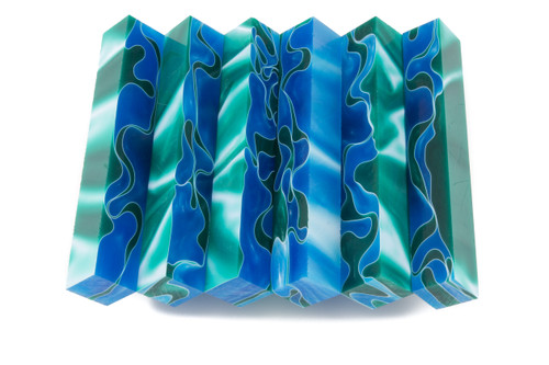 blue and turquoise pen blank