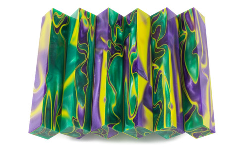 yellow purple green acrylic pen blanks