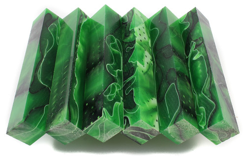 Crooked Mill acrylic pen blank green
