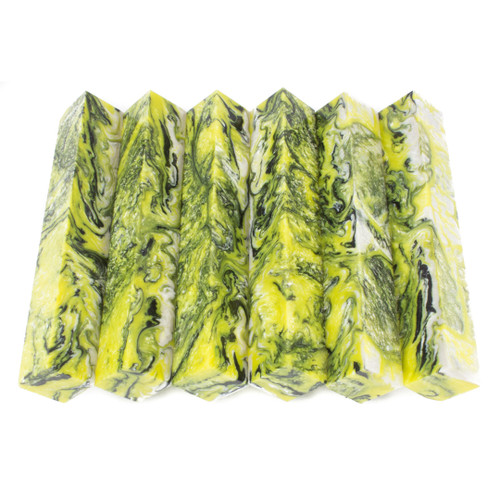 Crooked Mill Alumilite black and yellow pen blank