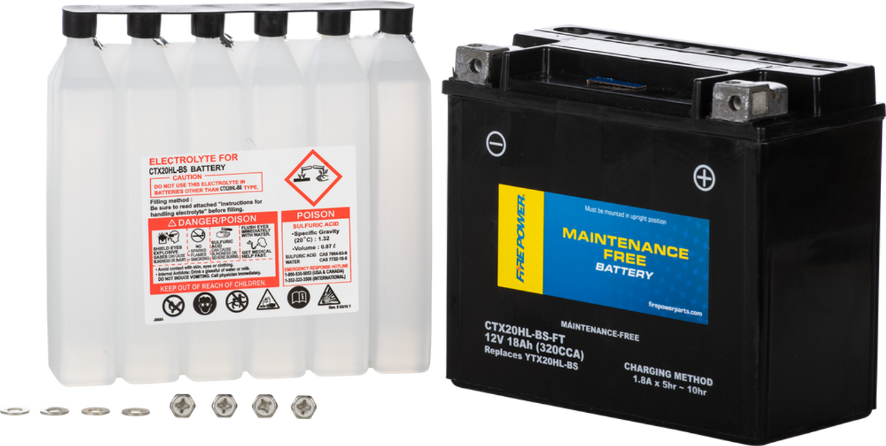 FIRE POWER BATTERY CTX20HL-BS-FT MAINTENANCE FREE