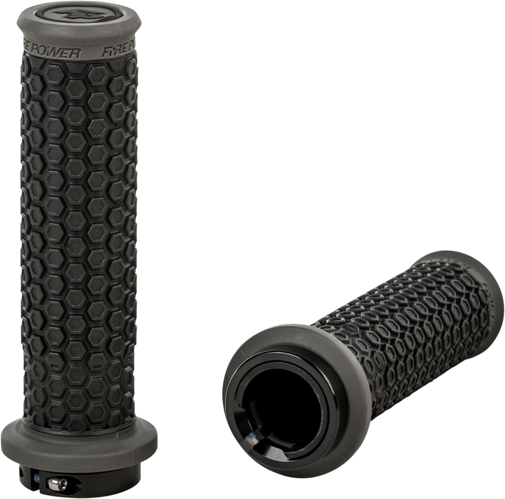 FIRE POWER PILOT ATV LOCK-ON GRIPS BLACK/GRAY