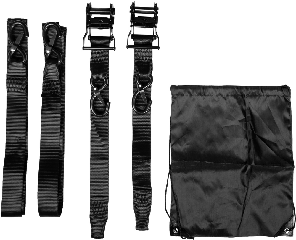 FIRE POWER 2" X 8' RATCHET SOFT TIE-DOWN BLACK 2/PK